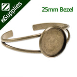 10PCS Antique Bronze Plated Bracelet with 25MM Round Bezel