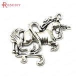 10PCS Antique Bronze Unicorn Horse Charms Pendants Jewelry Making Supplies
