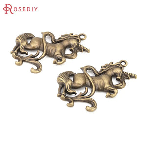 10PCS Antique Bronze Unicorn Horse Charms Pendants Jewelry Making Supplies