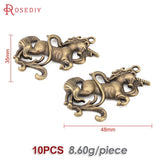 10PCS Antique Bronze Unicorn Horse Charms Pendants Jewelry Making Supplies