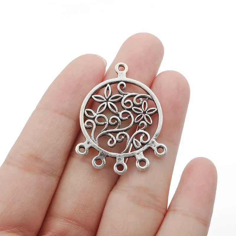 10PCS Antique Dream Catcher Charms for Boho Earring 36x28mm