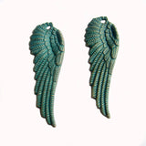 10PCS Bronze Angel Feather Wing Charms Pendants for DIY Necklace Making