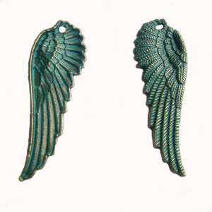 10PCS Bronze Angel Feather Wing Charms Pendants for DIY Necklace Making