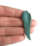 10PCS Bronze Angel Feather Wing Charms Pendants for DIY Necklace Making