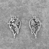 10PCS Antique Hollow Bird Heart Flower Charm Pendant for Necklace Making