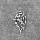 10PCS Antique Hollow Bird Heart Flower Charm Pendant for Necklace Making
