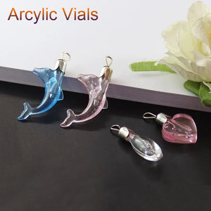 10PCS Arcylic Vial Pendants Rice Pendant Dolphin Jewelry
