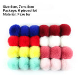 10PCS Faux Fur Pompom for DIY Keychain Shoes Hat Pom Pom Crafts 6/7/8/10cm