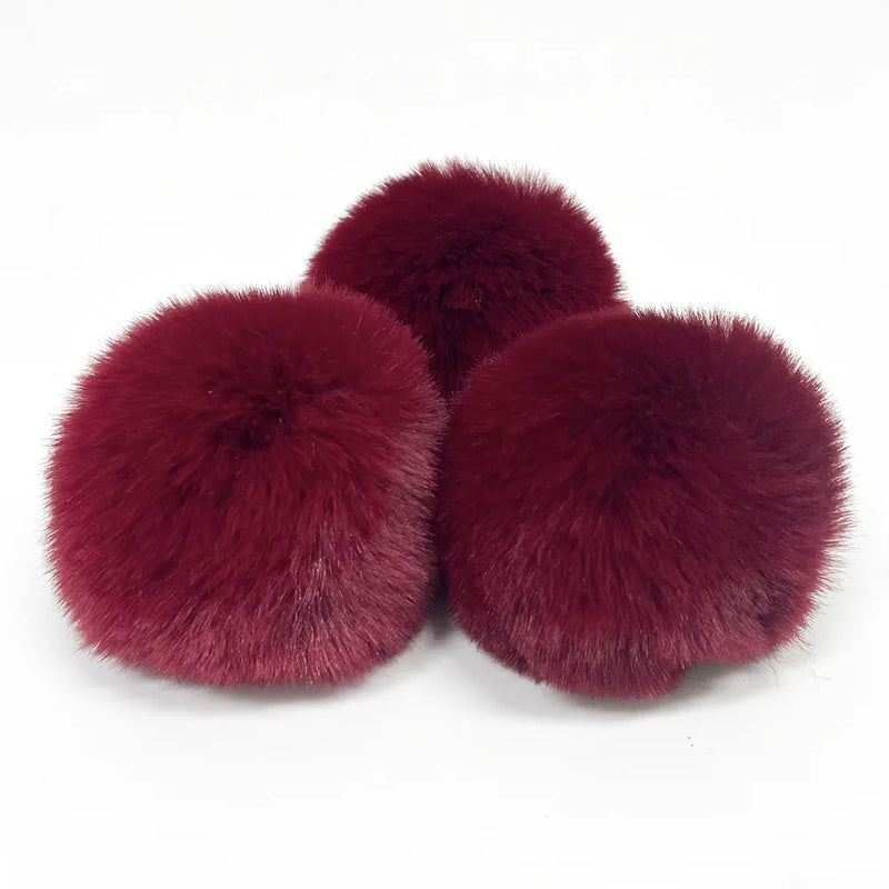 10PCS Faux Fur Pompom for DIY Keychain Shoes Hat Pom Pom Crafts 6/7/8/10cm