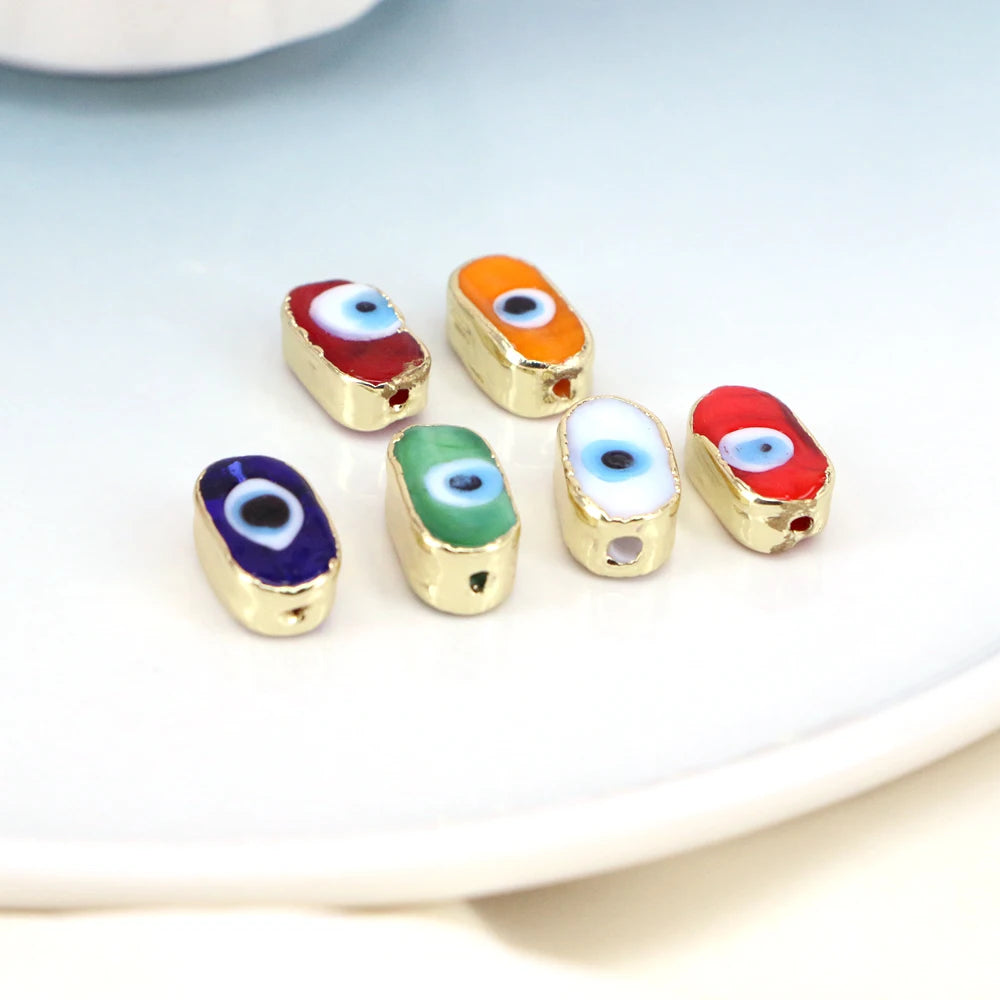 10PCS Assorted Eye Oval Lampwork Glass Beads Jewelry Supply