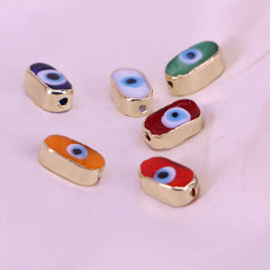 10PCS Assorted Eye Oval Lampwork Glass Beads Jewelry Supply
