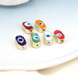 10PCS Assorted Eye Oval Lampwork Glass Beads Jewelry Supply