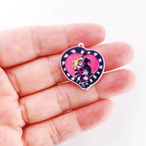 10PCS Beetlejuice Acrylic Anime Pendants Epoxy Resin Charms