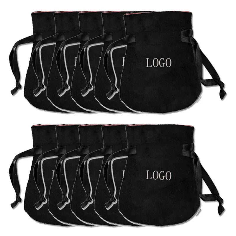 10PCS Ribbon Flannel Bag Pouch Bead Charm Earring Necklace organizer