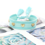 Bohemia Heart Metal Bracelet Tassel Jewelry for Women