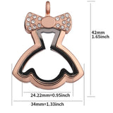 10PCS Bow Knot Skirt Rhinestone Locket Charms Jewelry