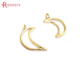 10PCS Brass Moon Charms Pendants Jewelry Making Supplies Diy Necklaces