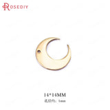 10PCS Brass Moon Charms Pendants Jewelry Making Supplies Diy Necklaces