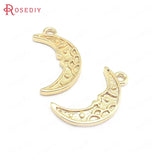 10PCS Brass Moon Charms Pendants Jewelry Making Supplies Diy Necklaces