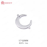 10PCS Brass Moon Charms Pendants Jewelry Making Supplies Diy Necklaces