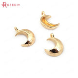 10PCS Brass Moon Charms Pendants Jewelry Making Supplies Diy Necklaces