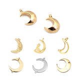 10PCS Brass Moon Charms Pendants Jewelry Making Supplies Diy Necklaces