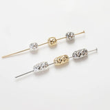 10PCS Brass Pleated Ball Beads Spacer Bead Jewelry Making 14k Plated DIY