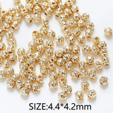 10PCS Brass Pleated Ball Beads Spacer Bead Jewelry Making 14k Plated DIY