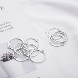 10PCS Brass Silver Plated Circle Charms Connector DIY Necklace Earrings Jewelry