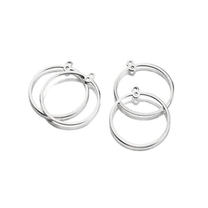 10PCS Brass Silver Plated Circle Charms Connector DIY Necklace Earrings Jewelry
