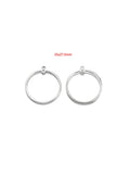 10PCS Brass Silver Plated Circle Charms Connector DIY Necklace Earrings Jewelry