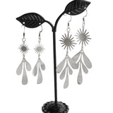 10PCS Brass Silver Plated Textured Leaf Feather Charms Flower Charms