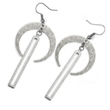 10PCS Brass Silver Textured Moon Horns Charms DIY Earrings Jewelry Making