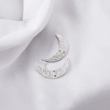 10PCS Brass Silver Textured Moon Horns Charms DIY Earrings Jewelry Making