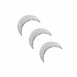 10PCS Brass Silver Textured Moon Horns Charms DIY Earrings Jewelry Making