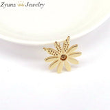10PCS CZ Sun Flower Pendant, Cubic Zirconia Necklace Pendant