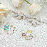 10PCS Cartoon Animal Alloy Bracelet Earrings DIY Dog Pendant Charm
