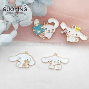 10PCS Cartoon Animal Alloy Bracelet Earrings DIY Dog Pendant Charm