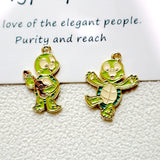 10PCS Cartoon Animal Turtle Alloy Enamel Pendant Charm DIY Accessory