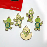 10PCS Cartoon Animal Turtle Alloy Enamel Pendant Charm DIY Accessory