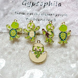10PCS Cartoon Animal Turtle Alloy Enamel Pendant Charm DIY Accessory