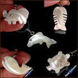 10PCS Dolphin Carved Shell Charm Necklace Pendant DIY Jewelry Making Beads