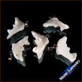 10PCS Dolphin Carved Shell Charm Necklace Pendant DIY Jewelry Making Beads