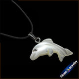 10PCS Dolphin Carved Shell Charm Necklace Pendant DIY Jewelry Making Beads