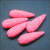 10PCS Flower Carving Clay Beads for Earring Making Parts 15x40mm