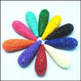 10PCS Flower Carving Clay Beads for Earring Making Parts 15x40mm