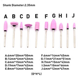 10PCS Ceramic Drill Bits 2.35MM Shank Jewelry Polishing Grinding Head