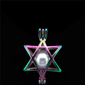 10PCS Hexagran Star Pearl Cage Aromatherapy Locket Pendant for Jewelry Making