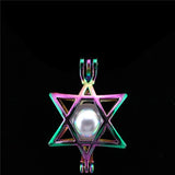 10PCS Hexagran Star Pearl Cage Aromatherapy Locket Pendant for Jewelry Making