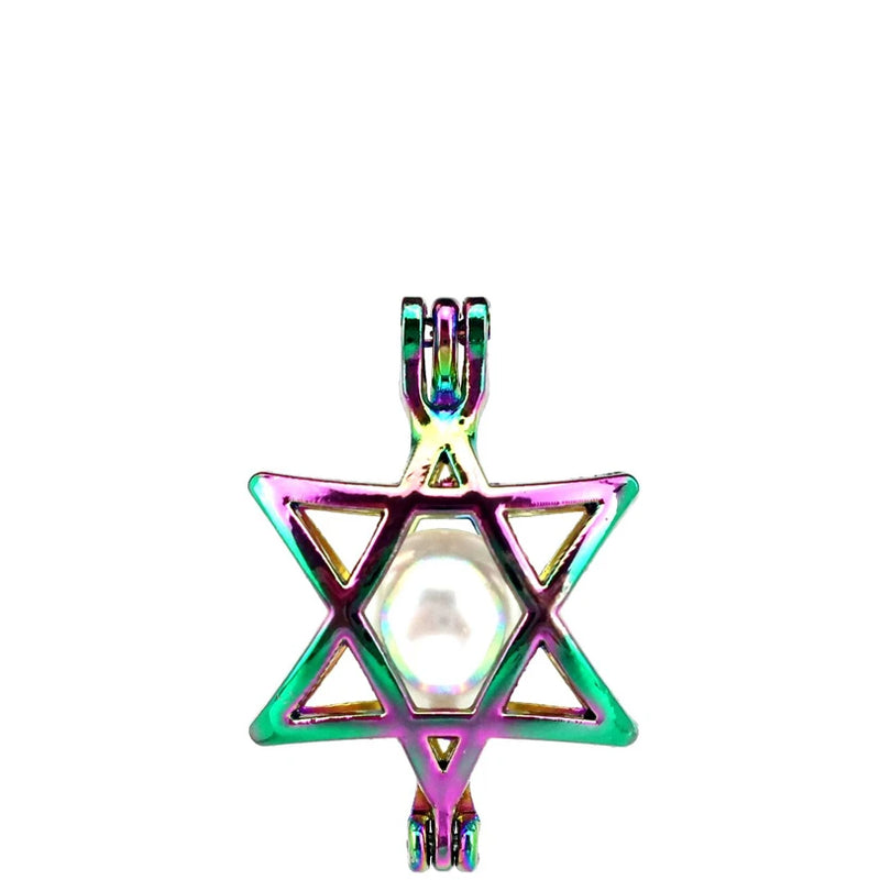 10PCS Hexagran Star Pearl Cage Aromatherapy Locket Pendant for Jewelry Making